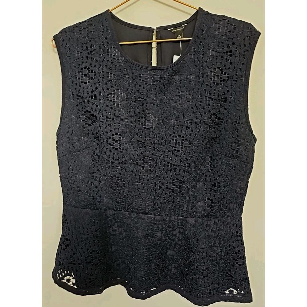 Ann Taylor Blue Sleeveless Peplum Blouse
